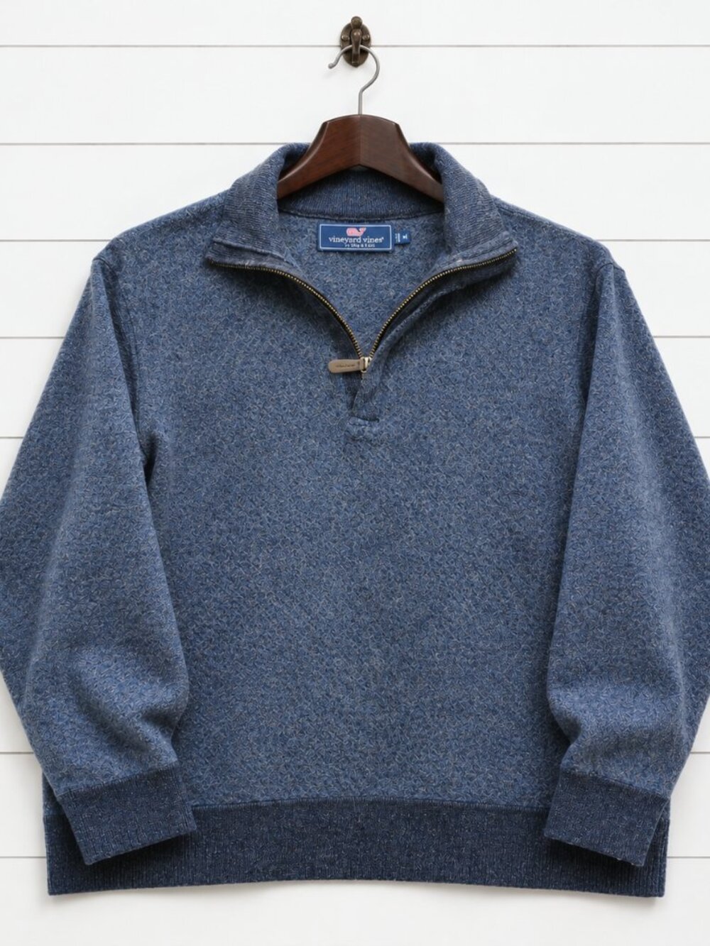 Vineyard Vines by Shep & Ian Women’s Wool Blend 1/4 Zip Sweater Blue Size M
